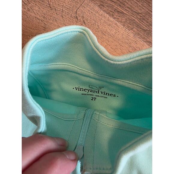 Vineyard Vines Toddler Girls Seafoam Green 1/4 Zip Long Sleeve Top 2T Preppy - Picture 3 of 4